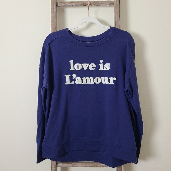 ⭐️40% Off⭐️ Old Navy Crewneck Love is L'Amour Sweatshirt - Picture 2 of 7